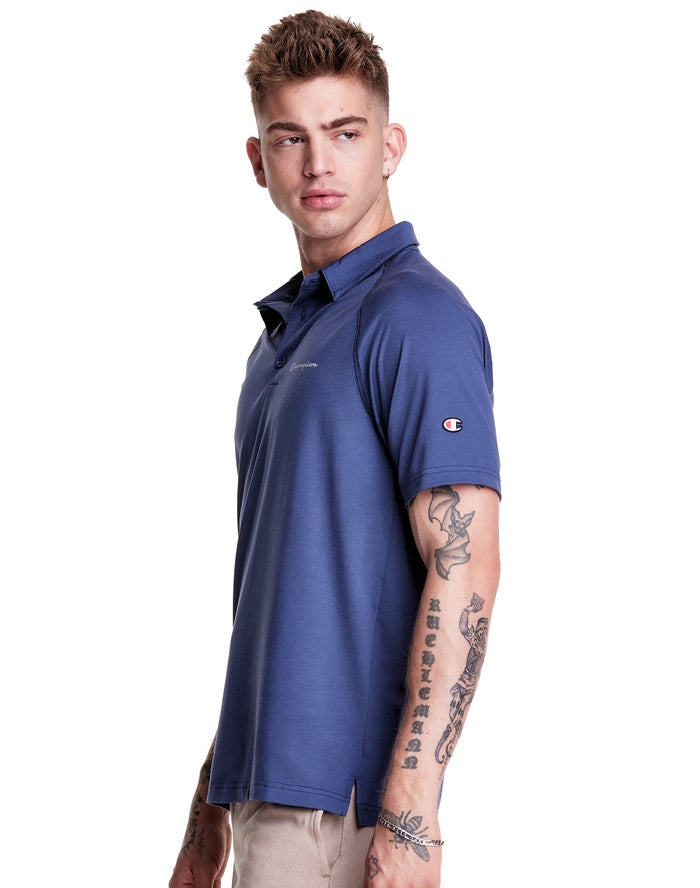 Champion T-Shirt Heren - Blauw - Sport Polo ( 240631-GZI )